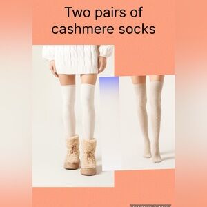 Bundle of two cashmere blend socks 2 pairs new